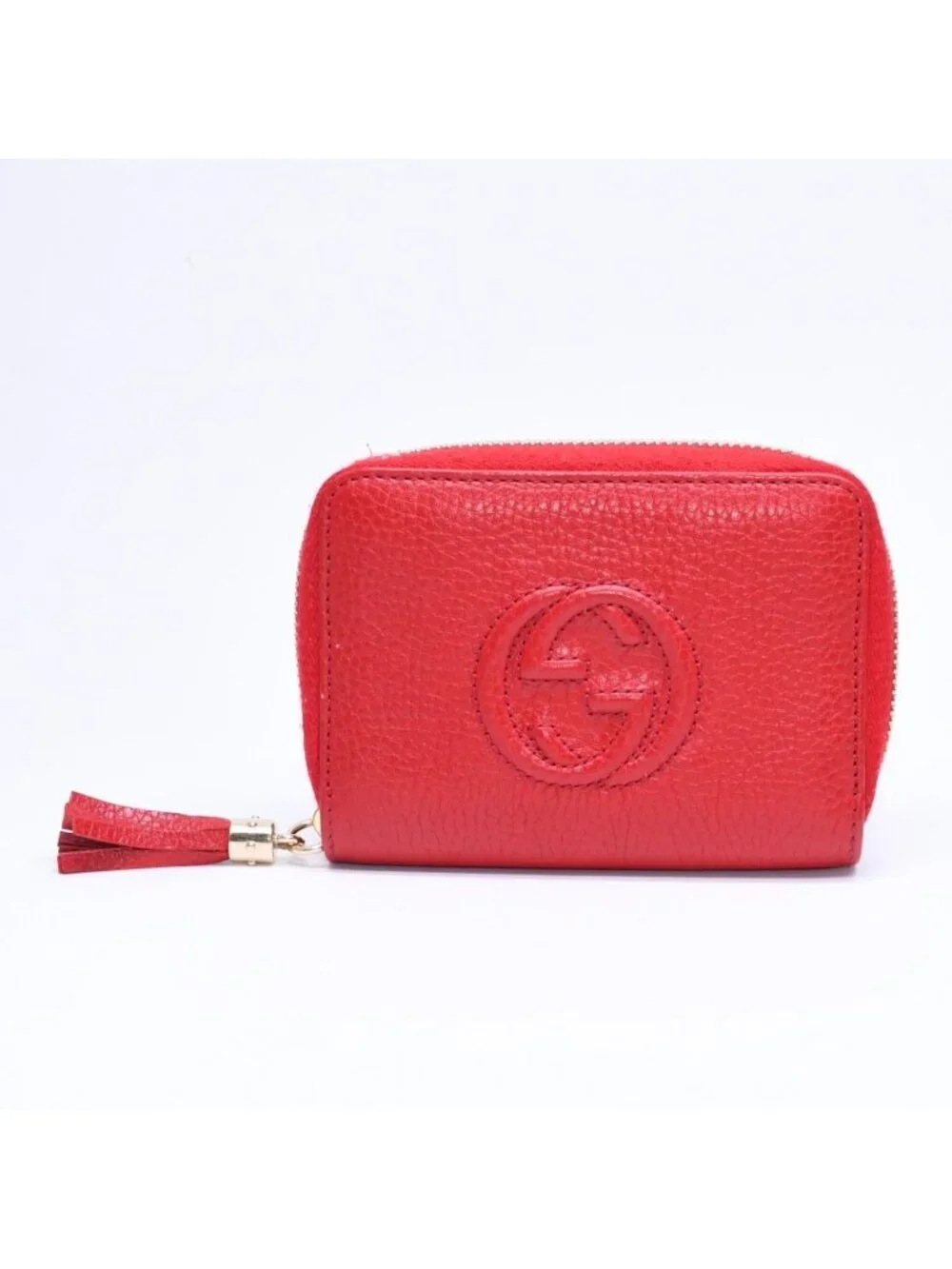 Gucci Soho Fringe Compact Wallet Coin Purse Leather